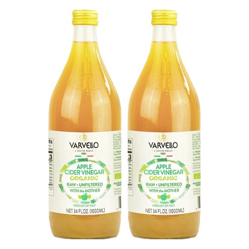발베로 유기농 애플 사이다 비네거, 1L, 2개