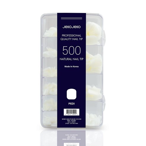 젤로젤로 인조 패디 팁 500p 세트, 1세트, 패디 내추럴