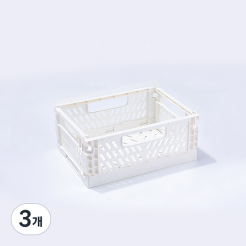 다용도 수납 정리함 폴딩 박스 M, 화이트, 3개
