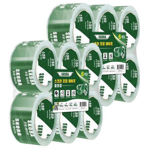 스코라 테이프 투명 중포장 63μm 48mm x 50m, 12개