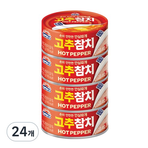 사조참치 고추참치 안심따개, 135g, 24개