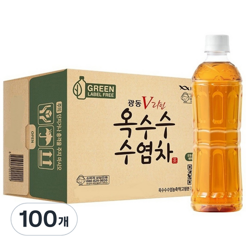 광동옥수수수염차 그린 무라벨, 500ml, 100개