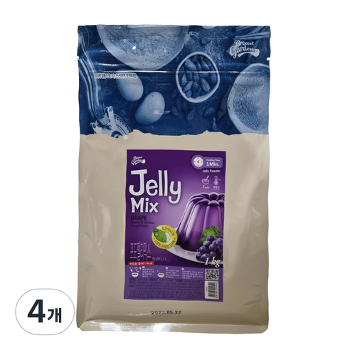 브레드가든 포도 젤리 만들기 믹스, 1kg, 4개