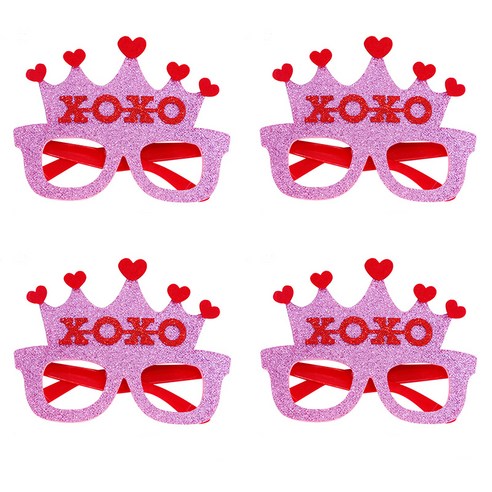 알로데 사랑이 가득한 파티안경, TYPE05XOXO, 4개