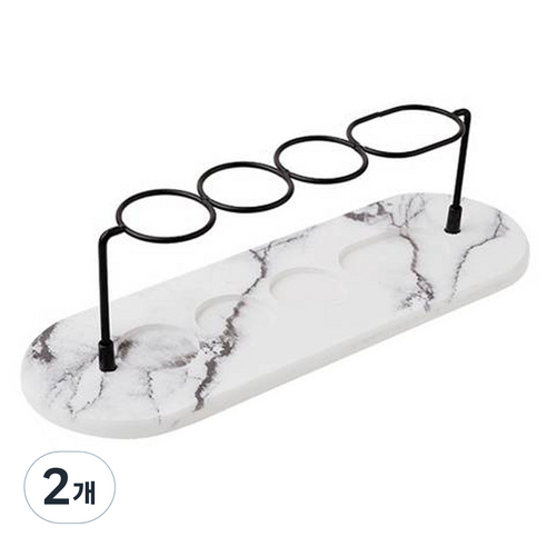 로모주 규조토 칫솔꽂이, 2개, 화이트 마블