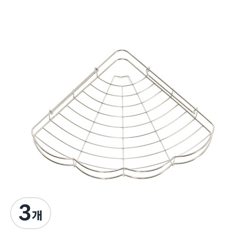트레벨 후크 광폭 욕실 코너선반, 3개