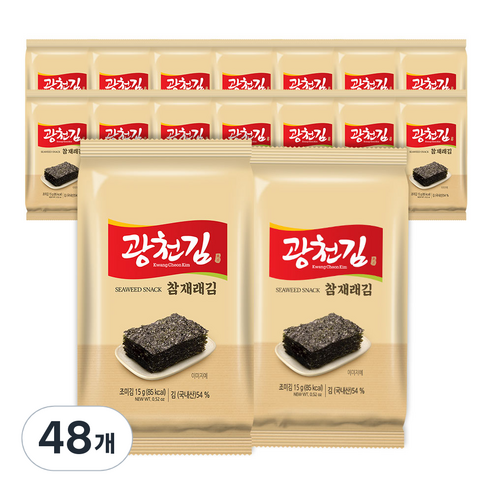 광천김 참 재래김, 15g, 48개