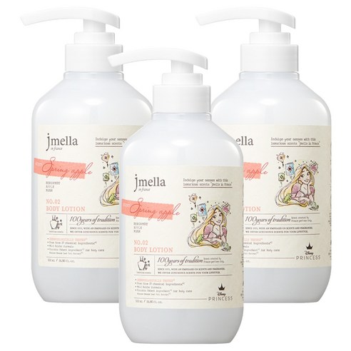 제이멜라 인 프랑스 디즈니 스프링 애플 바디 로션 과일향, 3개, 500ml