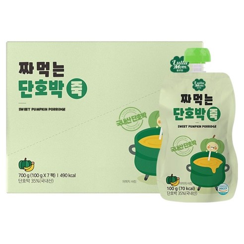 또또맘 짜먹는 단호박죽 100g x 7p, 단호박맛, 1개