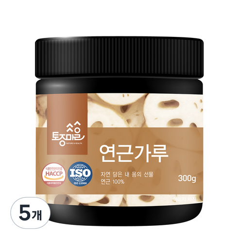 토종마을 HACCP 인증 연근가루, 5개, 300g