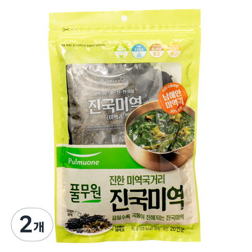 풀무원 진한 미역국거리 진국미역, 50g, 2개