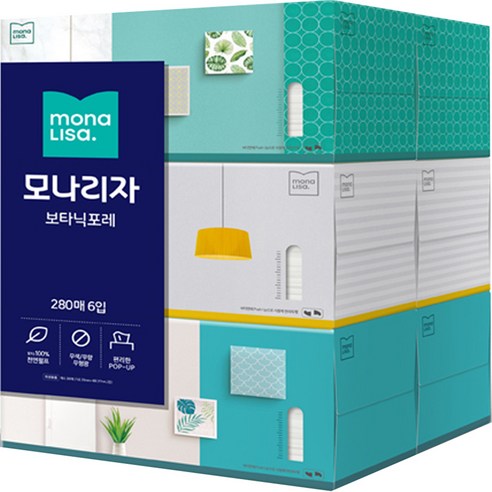 모나리자 보타닉포레 미용티슈 280매, 6개입, 1개