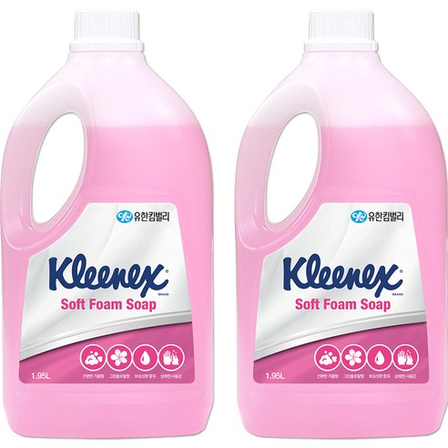 크리넥스 소프트 폼 솝 핸드워시 그린플로랄, 2개, 1.95L