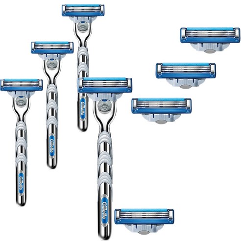 질레트 마하3 터보 면도기 3중날 2업, 4개입, 4개