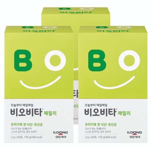 일동제약 비오비타 패밀리 낙산균 유산균 분말 스틱, 3개, 120g