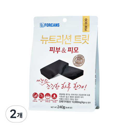 포켄스 뉴트리션 트릿 피부 & 피모 강아지 영양제, 2개, 피부/털개선
