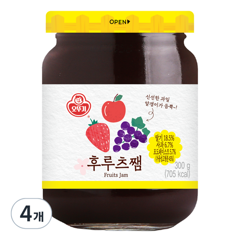 오뚜기 후르츠쨈, 300g, 4개