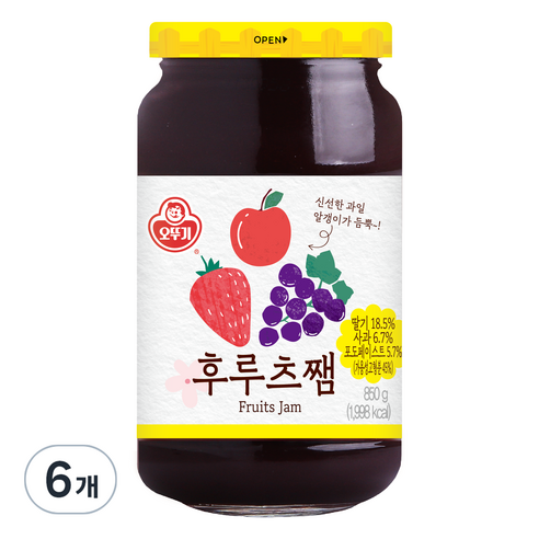 오뚜기 후르츠쨈, 850g, 6개