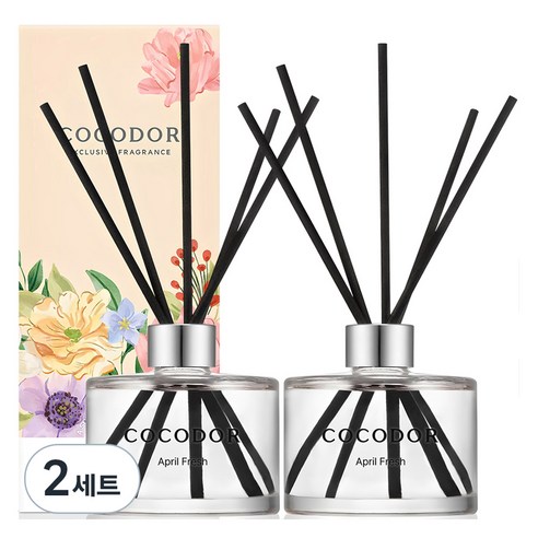 코코도르 디퓨저 200ml x 2p + 섬유스틱 10개 세트, 에이프릴 프레쉬, 400ml, 2세트