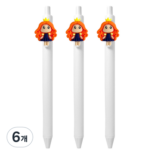 큐티파츠 젤펜 프린세스 0.5mm, 네이비, 6개
