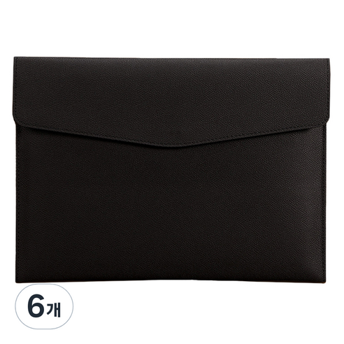 동아피엠에스 A4파일 가죽클러치, 블랙, 6개