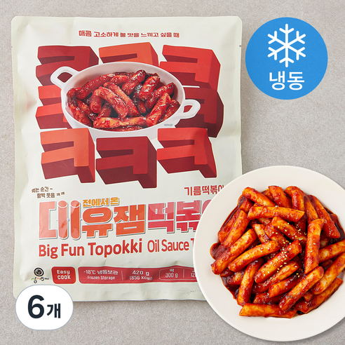 대유잼 기름 떡볶이 (냉동), 420g, 6개
