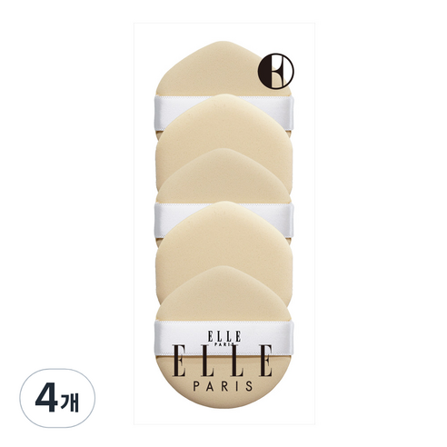 ELLE PARIS 국내산 글로우 쿠션퍼프 5p, 4개, 무향