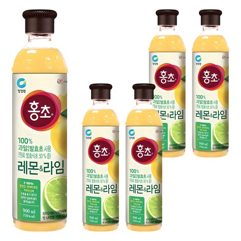 홍초 레몬&라임 음용식초, 900ml, 5개