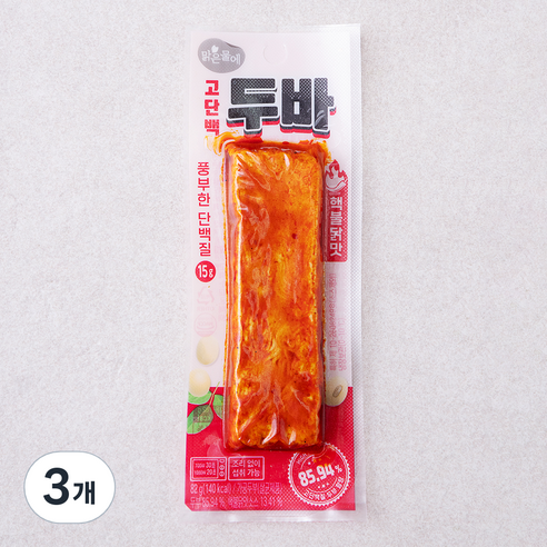 맑은물에 고단백 두바 핵불닭바, 82g, 3개
