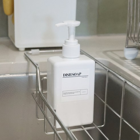 뉴앤룩 사각 디스펜서 슬림 280ml + 방수 라벨스티커, 1개, 화이트