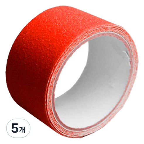 PVC 미끄럼 방지 안전 테이프 빨강 폭 5cm x 길이 5m, 5개