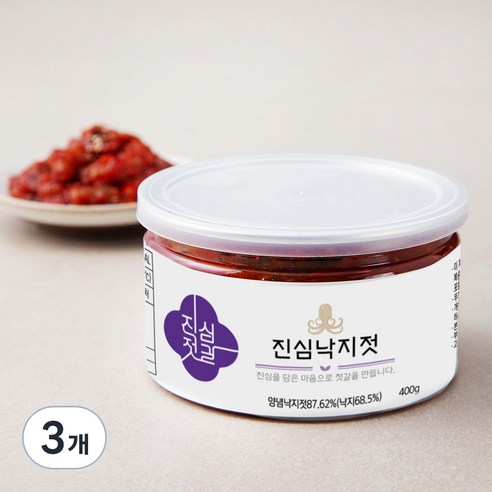 진심젓갈 낙지젓, 3개, 400g