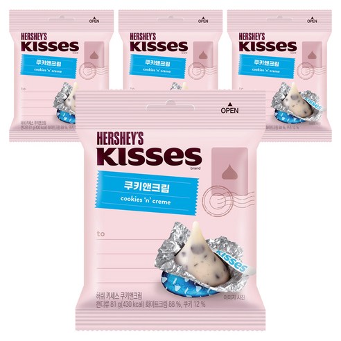 허쉬 키세스봉 쿠키앤크림, 81g, 4개