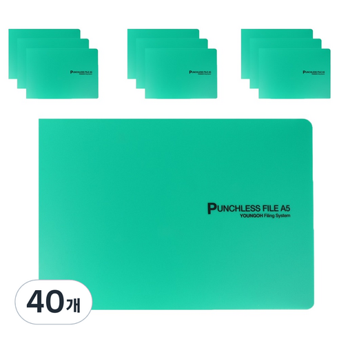 영오 세금계산서 PP 레버파일 A5, 녹색, 40개