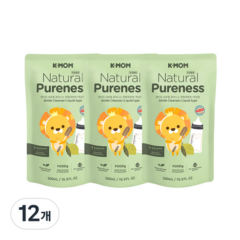 케이맘 퓨어니스 젖병세정제 액상형 리필, 500ml, 12개