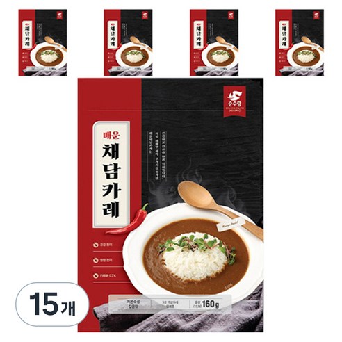 순수람 매운 채담카레, 160g, 15개