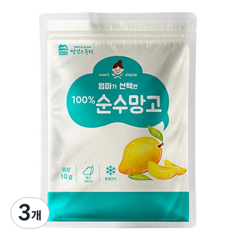 맛있는풍경 엄마가 선택한 순수망고, 10g, 3개