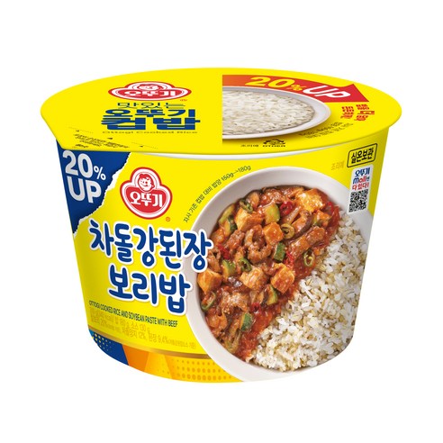 오뚜기 컵밥 증량 차돌강된장보리밥, 310g, 1개