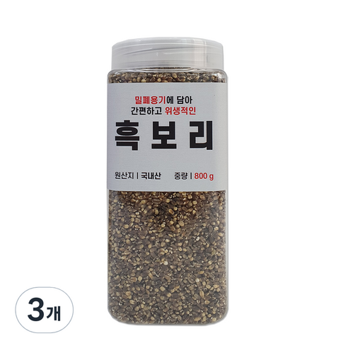 대한농산 통에담은 흑보리, 800g, 3개
