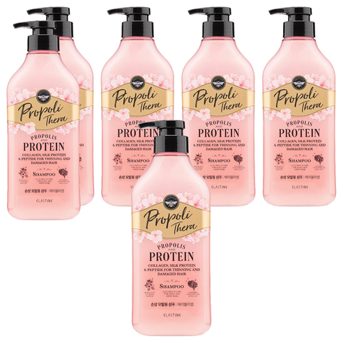 엘라스틴 프로폴리테라 손상모발용 단백질 영양 샴푸 체리블라썸 향, 6개, 500ml