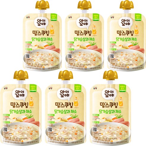 아이꼬야 맘스쿠킹 레토르트 이유식 100g, 닭가슴살과 채소, 6개