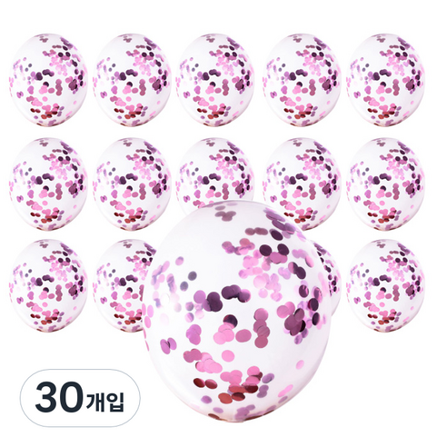 윰스 샤인스팽글 파티풍선, 핑크, 30개입