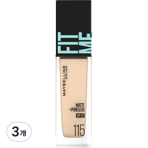 메이블린 핏 미 매트 포어리스 에스피에프22 30ml, 115호 아이보리, 3개