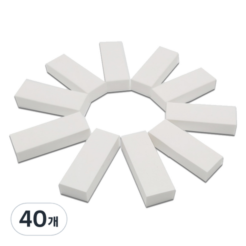 문구담 잘지워지는 미술용 지우개, 화이트, 40개