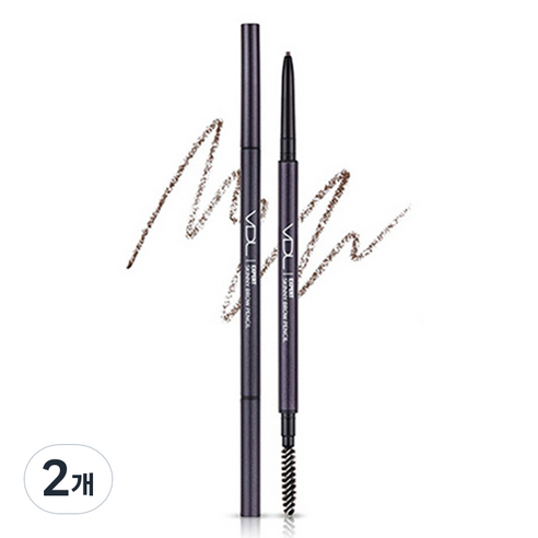 브이디엘 엑스퍼트 스키니 브로우 펜슬 0.05g, 01 다크브라운, 2개