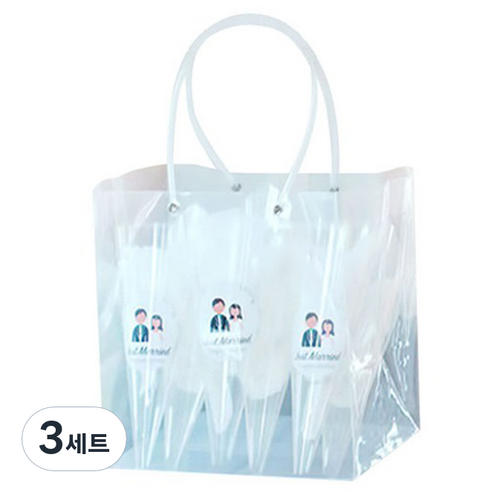 웨딩 플라워샤워 6p, 화이트, 3세트