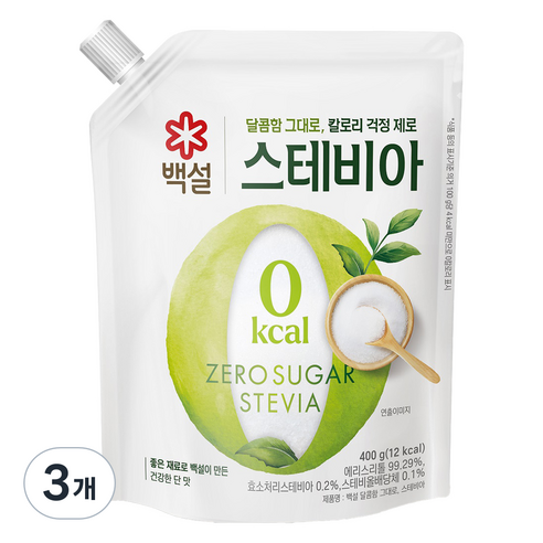 백설 스테비아, 400g, 3개
