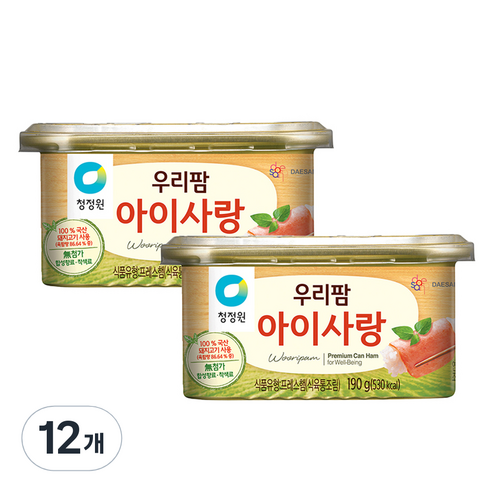 청정원 우리팜 아이사랑 프레스햄, 190g, 12개