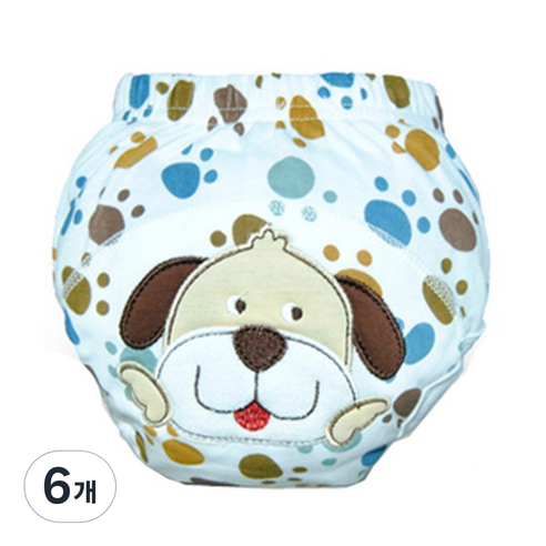 조이멀티 배변 훈련 팬티, 멍멍이O (브라운), 6개