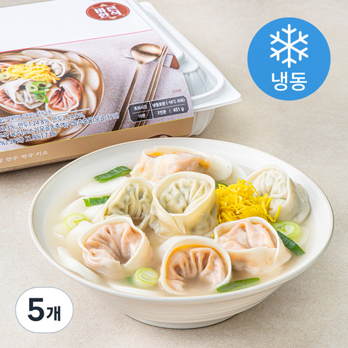 바른식 사골 만두 떡국 키트 밀키트 (냉동), 451g, 5개